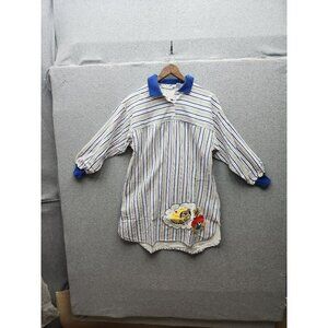 Vintage J. Christopher Striped Tunic night shirt With Collar & Embroidered Patch